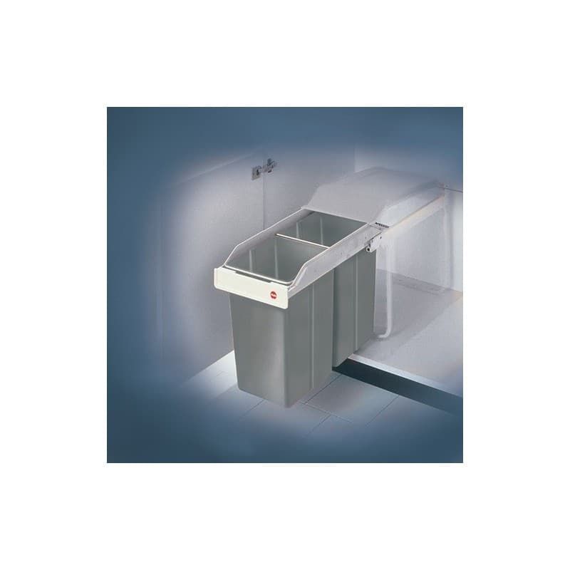 Poubelle multi-box 2 x 15 l l.260xp510xh460 mm gris 1 pièce(s) poubelle multi-box 2 x 15 l l.260xp510xh460 mm gris - hailo