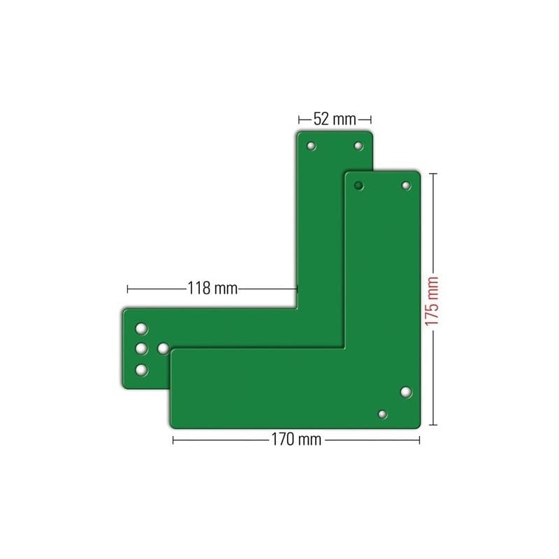 Plaque de montage 901-/ 991 470 gfs 1 pièce(s) plaque montage poignée porte eh din g/d l175xl170mm - gfs
