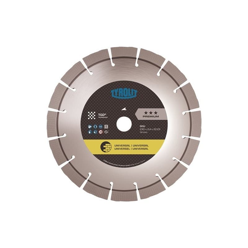 Disque à tronçonner diamant dcu d. 230 mm perçage 22, 23 mm 1 pièce(s) disque à tronçonner diamant dcu d. 230 mm perçage 22, 23 mm - tyrolit