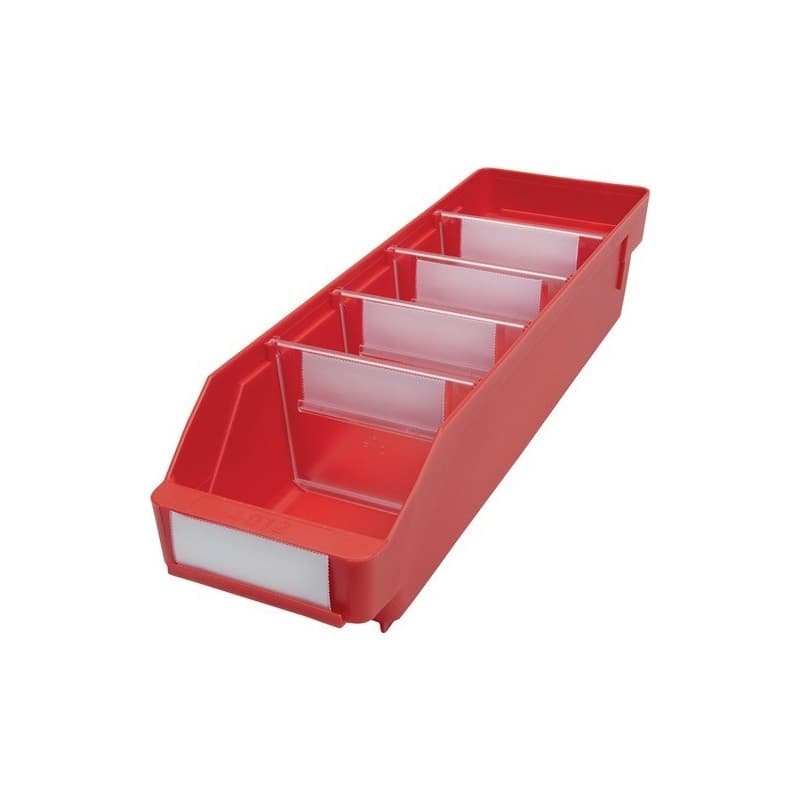 Lot boîte pour étagère 1 carton(s) de 30 pièce(s) boîte étagère l400xl120xh95mm rouge pp - nw