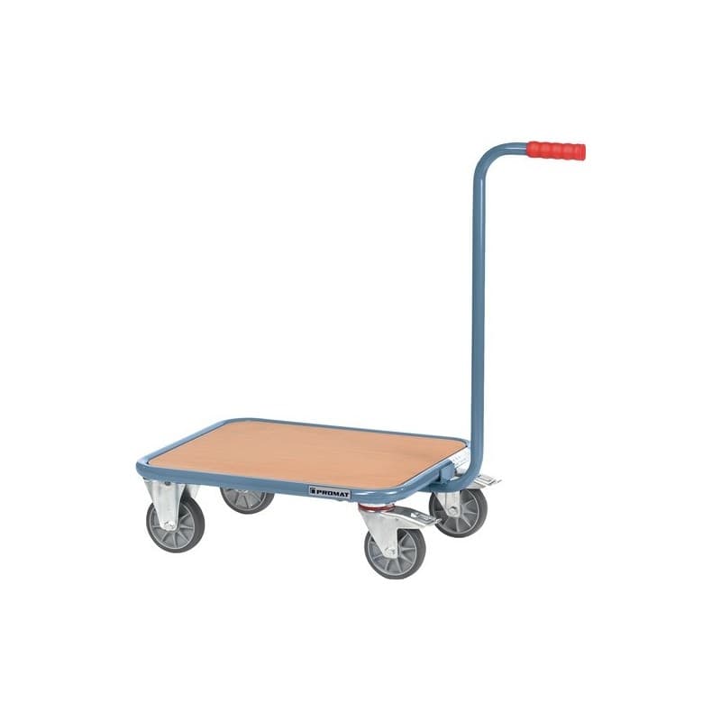 Rouleur à poignées l. 600 x l. 500 mm, plateforme mat. bois 1 pièce(s) rouleur à poignées l. 600 x l. 500 mm, plateforme mat. bois - promat