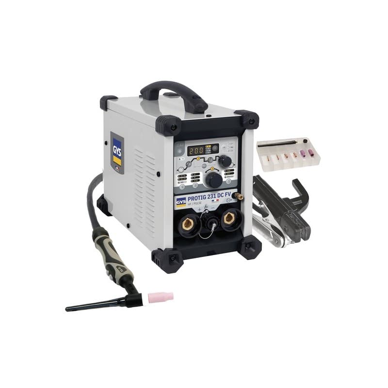 Poste protig 231 dc fv + accessoires tig monophasé 230v 10 kg 1 pack(s) poste protig 231 dc fv + accessoires 10 - 200 a 160 a à 60% - gys