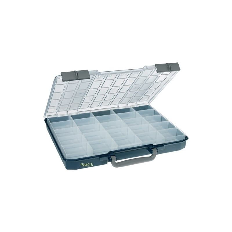 Mallette de rangement carry lite raaco 1 pièce(s) mallette rangement l415xp330xh57mm 25/1 compartiments bleue - raaco