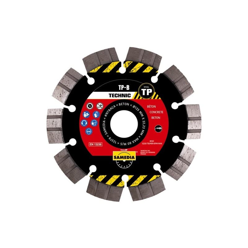 Disque diamant technic tp b béton et matériaux 125 mm 1 pièce(s) disque diamant technic tp b ø125x22.23 10 22.23 mm - samedia