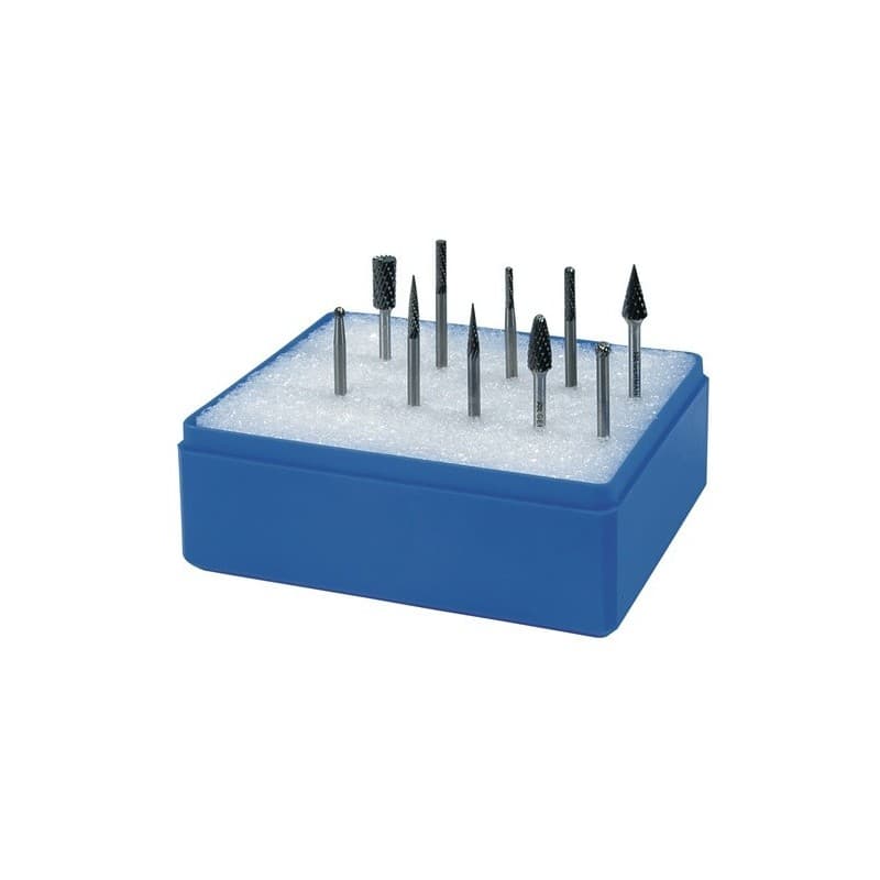 Jeu de micro-fraises sur tige d. de la tige 3 mm 10 pièces 1 pièce(s) jeu de micro-fraises sur tige d. de la tige 3 mm 10 pièces - tecwerk