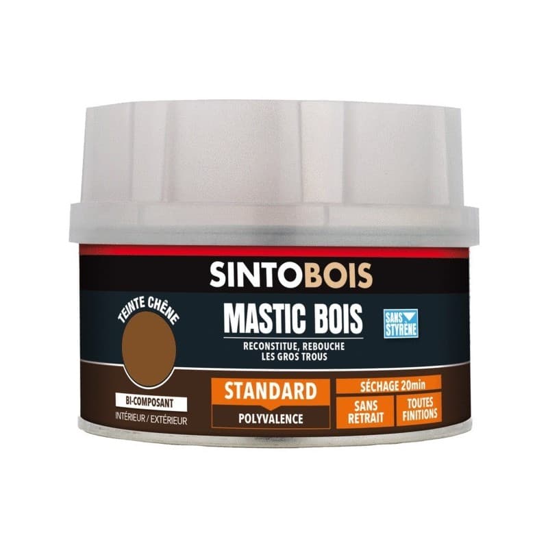 Mastic bois standard bi-composant mastic à bois chêne chêne manuelle oui bois et dérivés non intérieur et extérieur 1 pot(s) de 580 gramme(s) polyeste