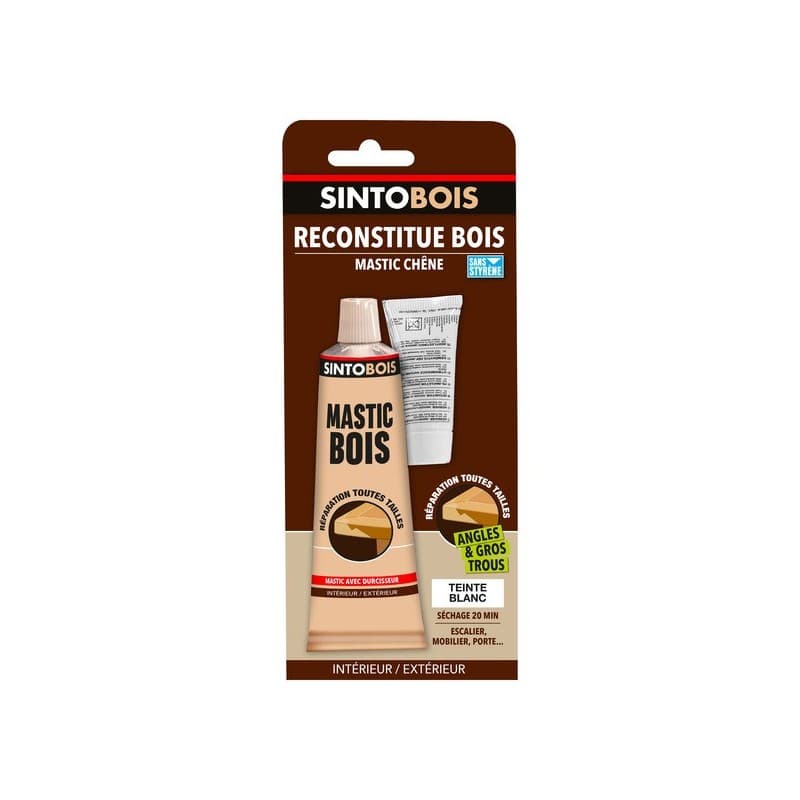 Mastic bois standard bi-composant blanc manuelle oui bois et dérivés non mastic bois blanc blanc + durcisseur intérieur et extérieur polyester bâtimen