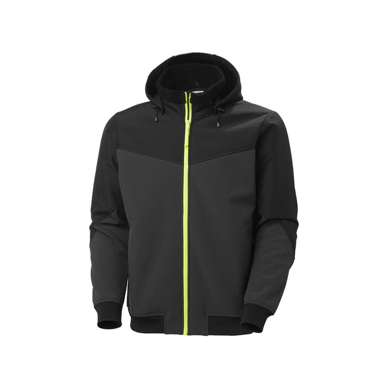 Blouson softshell oxford hiver entre 1 et 3 veste 400 - 500 g xs polyester, polyamide / élasthanne 1 pièce(s) veste softshell oxford hiver gris/noir t