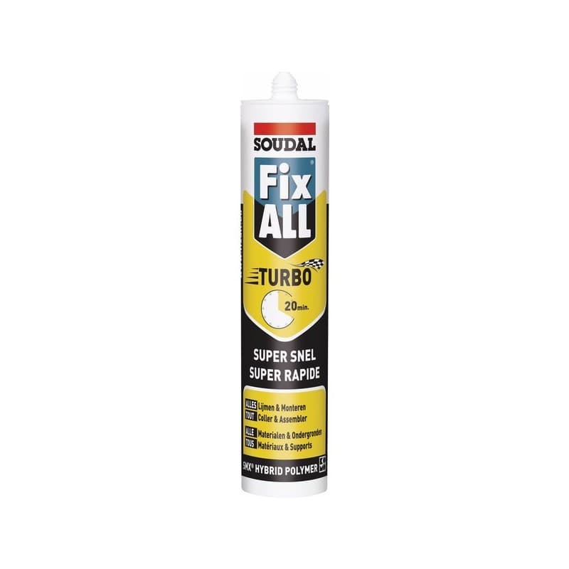 Mastic-colle ms polymères fix all turbo blanc manuelle ms polymère oui non multi-supports, béton/maçonnerie, bois et dérivés, carrelage, carton, céram
