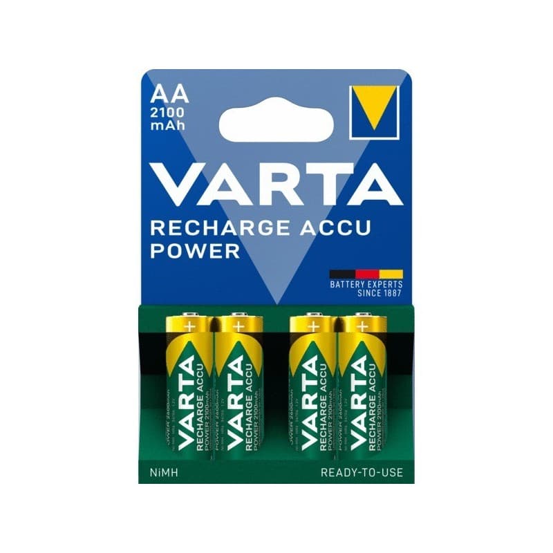 Piles rechargeable power accu piles rechargeables lr06 / aa / 2100 mah power accu lr06 / aa rechargeable (nickel métal hydrure) 1 blister(s) de 4 pièc