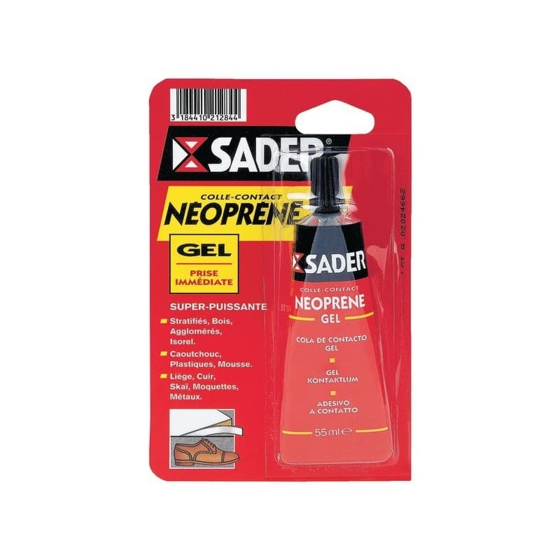 Colle contact néoprène sader gel immédiate (colle contact instantanée) néoprene charges légères de 1 à 20kg manuelle intérieur, extérieur sous abri 1