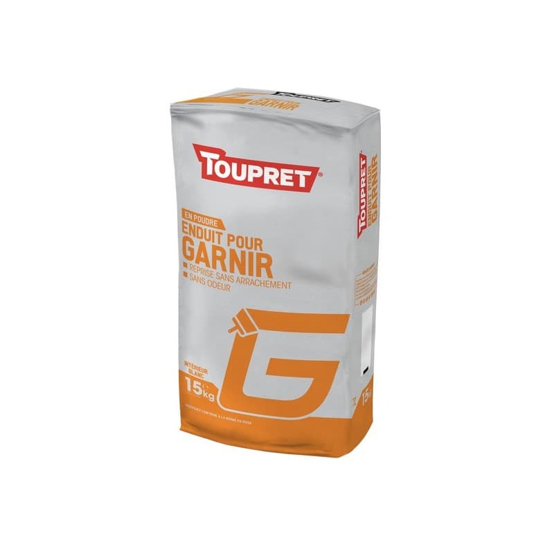 Enduit pour garnir g en poudre 24 heure(s) 1 sac(s) de 15 kilogramme(s) poudre multisupport garnissant enduit pour garnir g en poudre - toupret