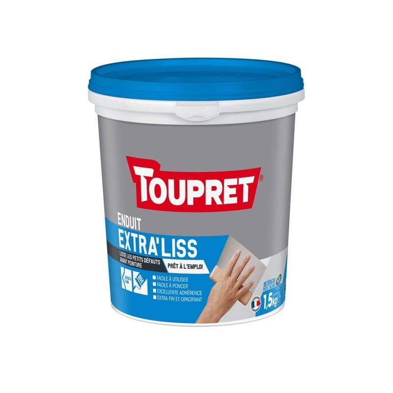 Enduit de lissage extra liss en pâte enduit de lissage extra liss en pâte 8 heure(s) 1 pot(s) de 1.5 kilogramme(s) pâte lissage ancien fond peint, bét