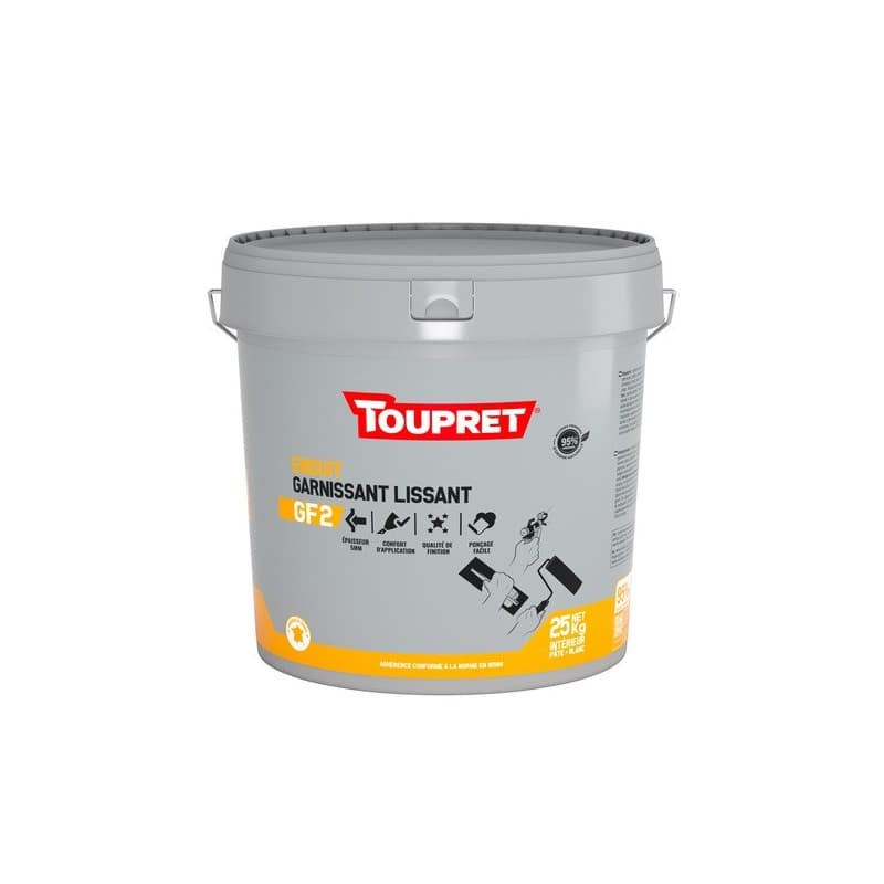 Enduit lissant garnissant gf2 en pâte 48 heure(s) 1 seau(x) de 25 kilogramme(s) pâte multisupport garnissant enduit lissant garnissant gf2 en pâte - t