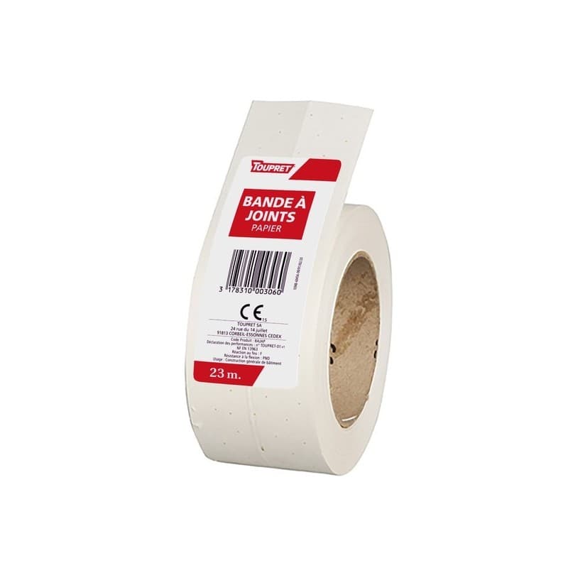 Bande à joints papier bande à joints papier 5 cm 1 rouleau(x) de 23 mètre(s) linéaire non papier - toupret