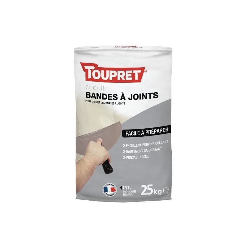 Enduits bandes à joints en poudre enduits bandes à joints en poudre 24 heure(s) 1 sac(s) de 25 kilogramme(s) plaque de plâtre poudre à joint - toupret