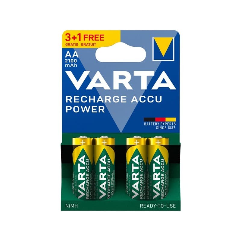 Piles rechargeable power accu rechargeable (nickel métal hydrure) 1 blister(s) de 4 pièce(s) piles rechargeables hr 06 / aa / 2600 mah power accu hr06