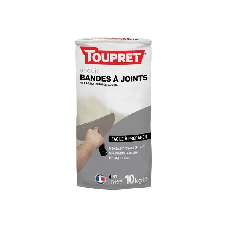 Enduits bandes à joints en poudre enduits bandes à joints en poudre 24 heure(s) 1 sac(s) de 10 kilogramme(s) plaque de plâtre poudre à joint - toupret