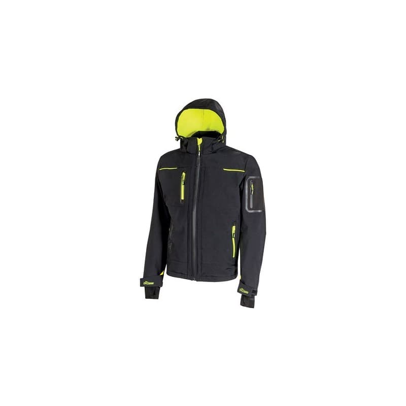 Softshell space entre 4 et 6 3xl softshell polyester / spandex 300 - 400 g 1 pièce(s) jaune, noir veste softshell space noir/jaune t3xl - upower