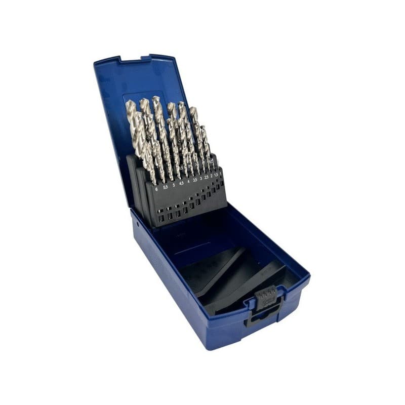 Coffret de forets hss taillés meulés ø1-13 mm cylindrique 1 coffret(s) de 25 pièce(s) coffret de forets hss taillés meulés ø1-13 mm acier, bois, tôle