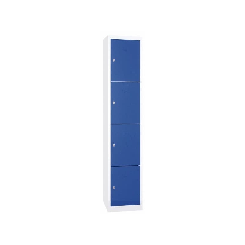 Casier scolaire métallique monobloc bleu 1 pièce(s) casier scolaire 1 x 4 cases 40 cm 1800 x 415 x 500 mm - bleu métal 500 mm 1800 mm sans 4 415 mm 40