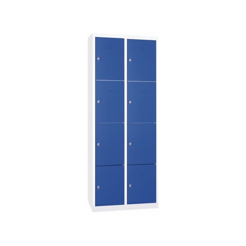 Casier scolaire métallique monobloc bleu 1 pièce(s) casier scolaire 2 x 4 cases 30 cm 1800 x 600 x 500 mm - bleu 600 mm métal 500 mm 1800 mm sans 30 m