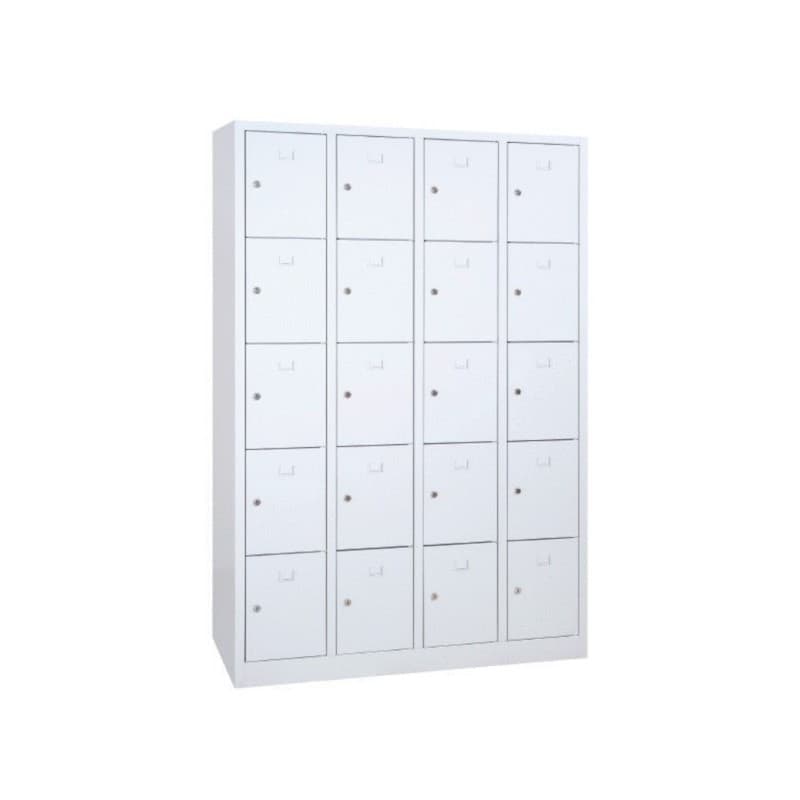 Casier scolaire métallique monobloc gris 1 pièce(s) casier scolaire 4 x 5 cases 30cm 1800 x 1170 x 500 mm - gris métal 500 mm 1800 mm sans 1170 mm 30