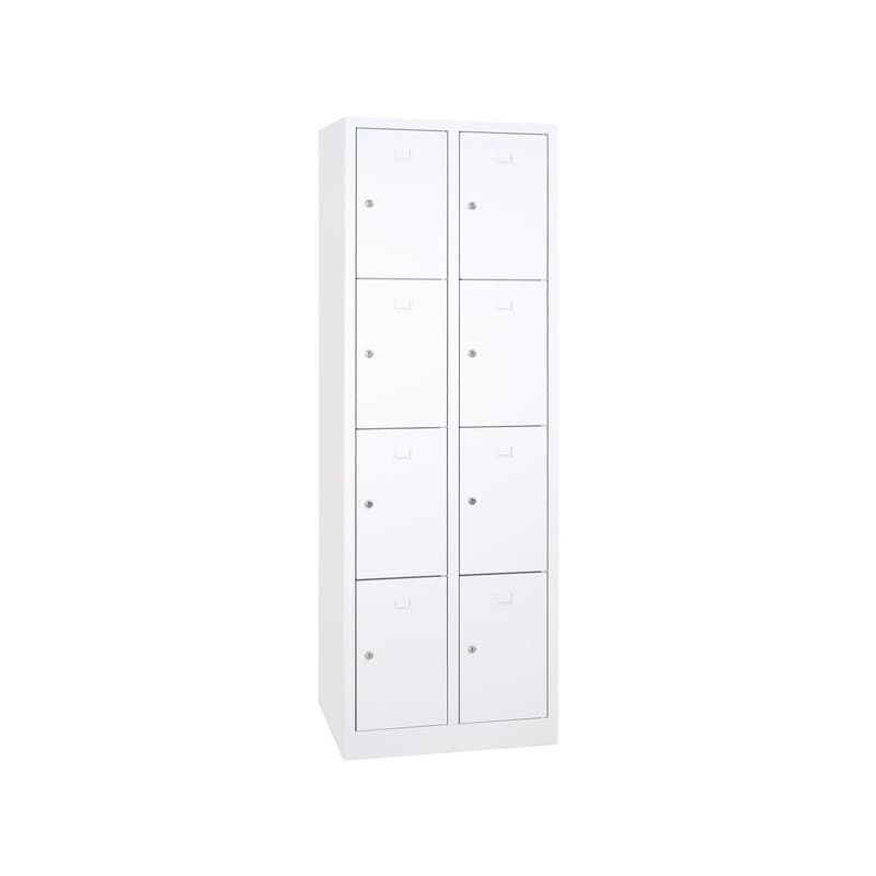 Casier scolaire métallique monobloc gris 1 pièce(s) casier scolaire 2 x 4 cases 30 cm 1800 x 600 x 500 mm - gris 600 mm métal 500 mm 1800 mm sans 30 m