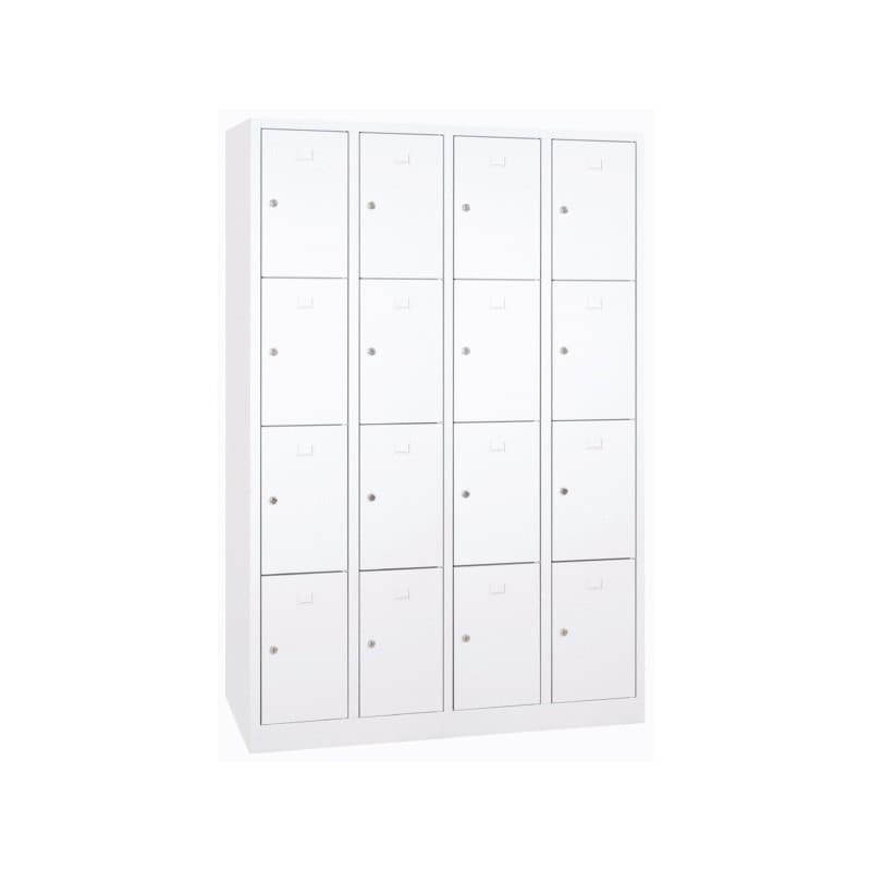 Casier scolaire métallique monobloc gris 1 pièce(s) casier scolaire 4 x 4 cases 30cm 1800 x 1170 x 500 mm - gris métal 500 mm 1800 mm sans 1170 mm 30