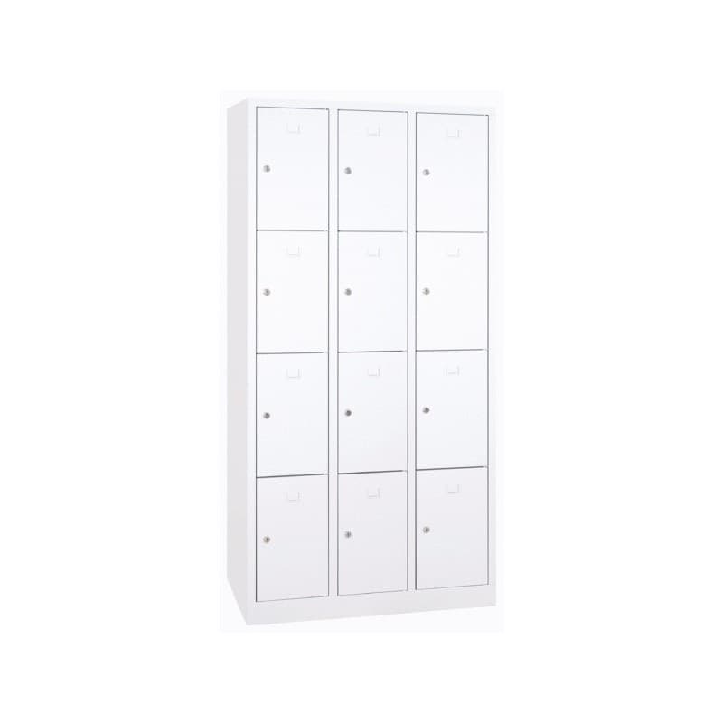 Casier scolaire métallique monobloc gris 1 pièce(s) casier scolaire 3 x 4 cases 40cm 1800 x 1185 x 500 mm - gris métal 500 mm 1800 mm sans 1185 mm 40