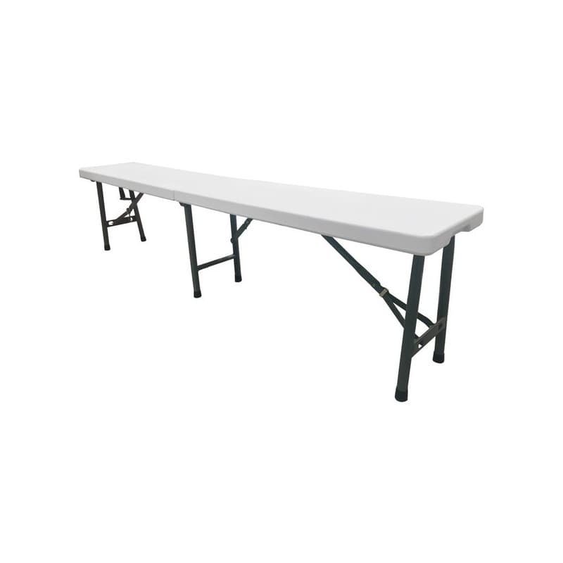 Banc pliant 1830 x 300 x 430 mm - polyéthylène blanc blanc 8 kg 1 pièce(s) polyéthylène 300 mm 430 mm banc pliant 1830 x 300 x 430 mm - polyéthylène b