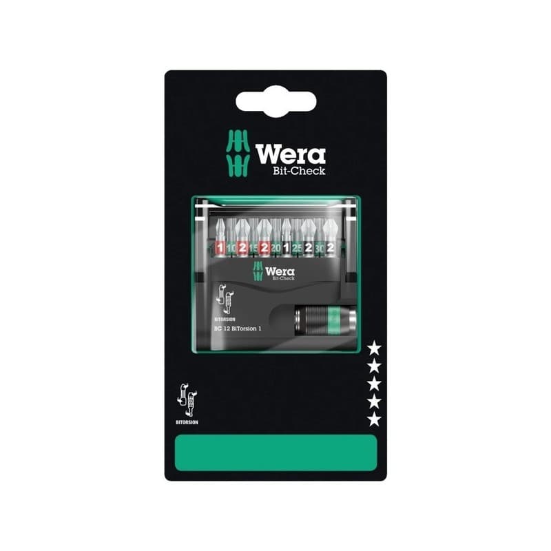 Jeu d'embouts bit-check 12 bitorsion 1 1 blister(s) jeu d'embouts bit-check 12 bitorsion 1 - wera werkzeuge