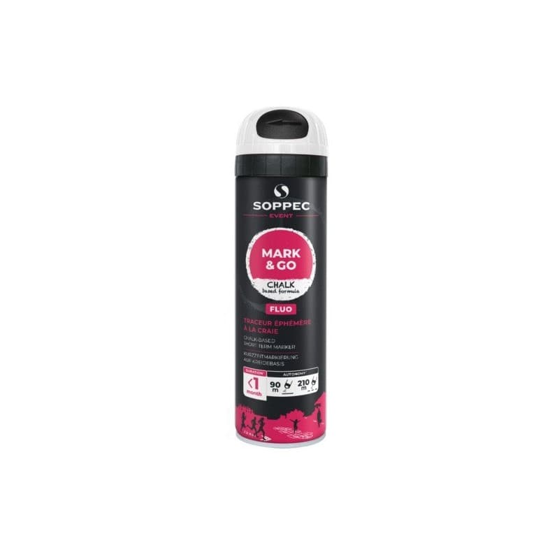 Traceur éphémère fluorescent mark & go blanc 1 aérosol(s) de 500 millilitre(s) 0.5 litre(s) 2 mois traceur chantier mark & go blanc multi-supports - s