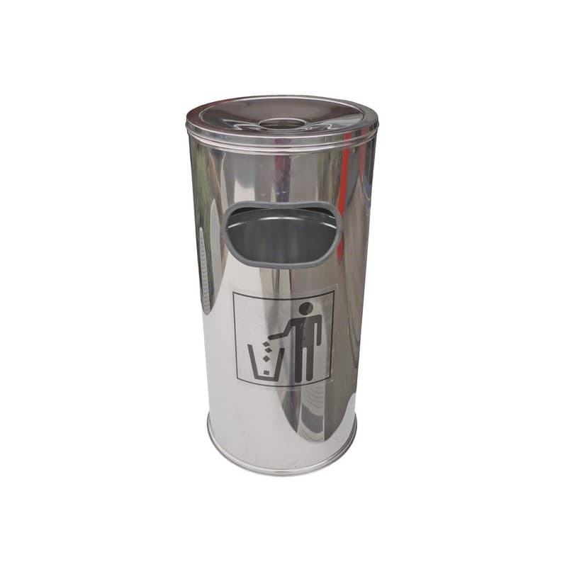 Poubelle avec cendrier amovible 30 l inox 1 pièce(s) 30 litre(s) à trappe poubelle avec cendrier amovible 30 l - mobika