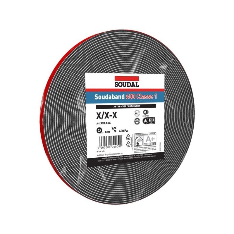 Mousse soudaband 600 1 rouleau(x) de 5.6 mètre(s) linéaire polyuréthane 20 mm 5.6 m fenêtre, porte-fenêtre, porte mousses imprégnées soudaband 20/4-11