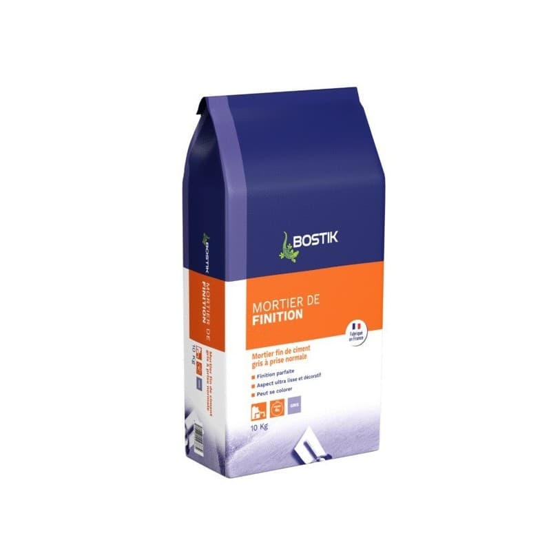 Mortier de finition gris mortier de finition gris gris 1 sac(s) de 10 kilogramme(s) intérieur et extérieur 10 kg finition ciment façade, mur, sol - bo