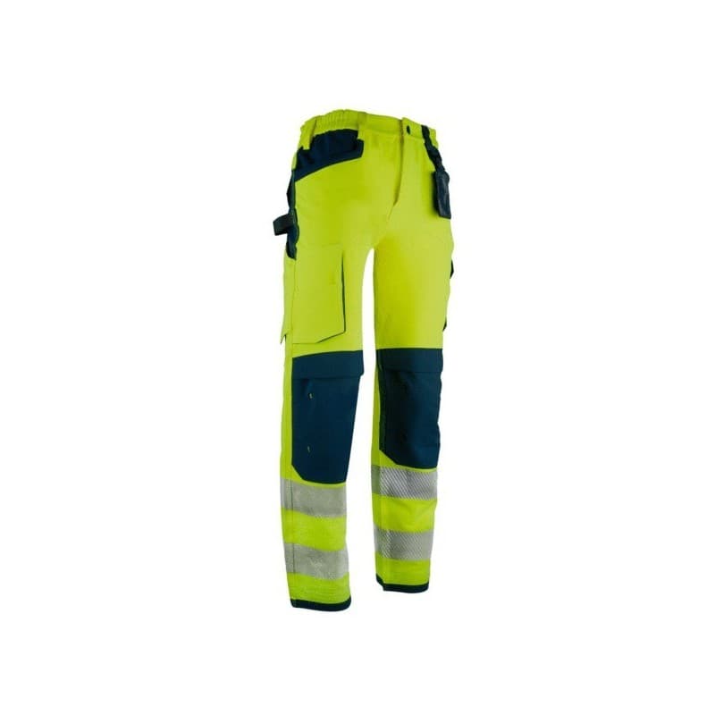 Pantalon haute visibilité fiord 200 - 300 g m 7 et plus pantalon 1 pièce(s) polyamide / élasthanne , polyester recyclé classe 1, classe 2 bleu, jaune