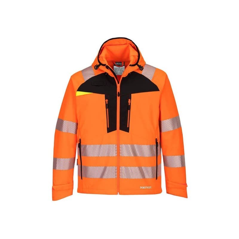 Veste softshell dx4 entre 4 et 6 s 300 - 400 g veste 1 pièce(s) polyester, élasthanne noir, orange classe 3 veste softshell dx4 orange/noir ts - portw