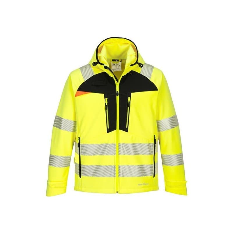 Veste softshell dx4 entre 4 et 6 300 - 400 g veste 4xl 1 pièce(s) polyester, élasthanne jaune, noir classe 3 veste softshell dx4 jaune/noir t4xl - por
