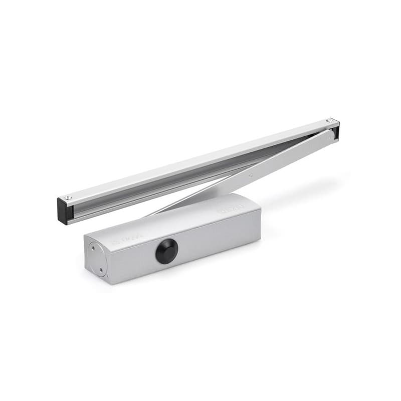 Ferme-porte à bras à coulisse ts wood - argent 3 kg argent 1 pièce(s) 100 kg 950 mm ferme-porte complet coulisse ferme-porte à bras à coulisse ts wood