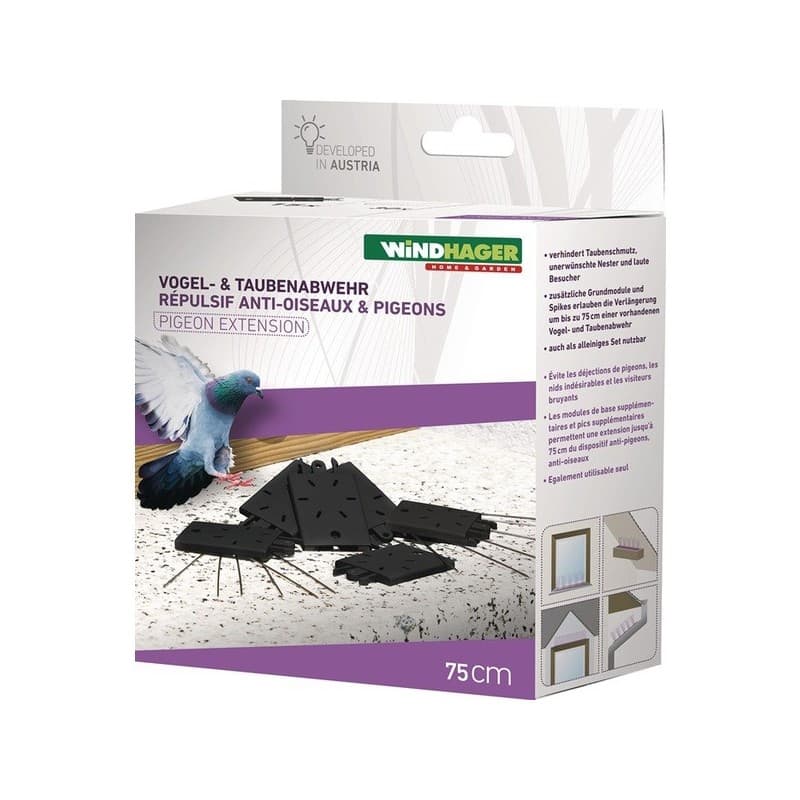 Kit anti-oiseaux et pigeons plastique 1 kit(s) kit anti-oiseaux et pigeons - kit d'extension 0,75 m - windhager