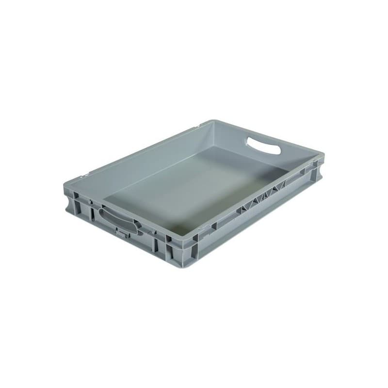 Bac palettisable polypropylène gris 600 mm 1 pièce(s) 400 mm 15 litre(s) 80 mm pleine ouvertes bac palettisable poignées ouvertes 15 l - gris - novap