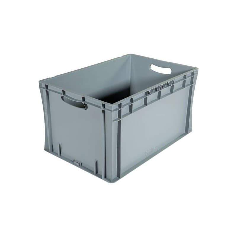 Bac palettisable polypropylène gris 600 mm 1 pièce(s) 400 mm 320 mm pleine ouvertes 64 litre(s) bac palettisable poignées ouvertes 64 l - gris - novap