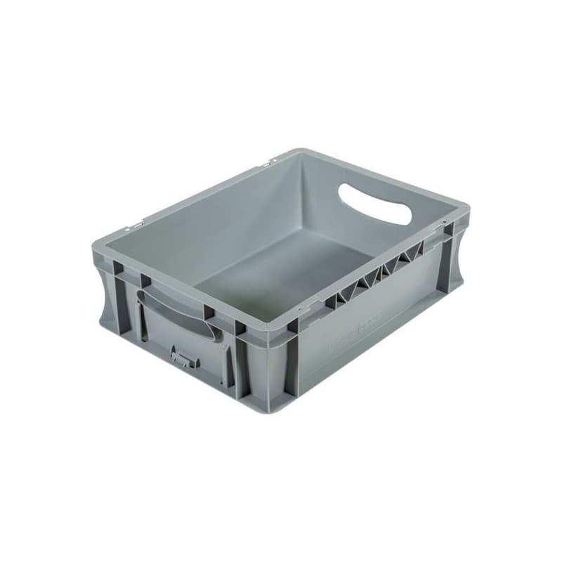 Bac palettisable polypropylène gris 400 mm 1 pièce(s) 300 mm 120 mm pleine ouvertes 11 litre(s) bac palettisable poignées ouvertes 11 l - gris - novap