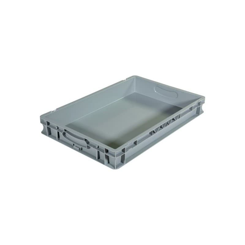 Bac palettisable polypropylène gris 600 mm 1 pièce(s) 400 mm 15 litre(s) 80 mm fermées pleine bac palettisable poignées fermées 15 l - gris - novap