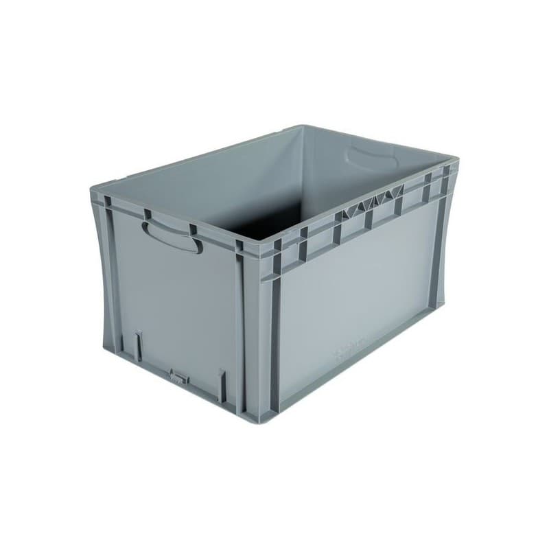 Bac palettisable polypropylène gris 600 mm 1 pièce(s) 400 mm 320 mm fermées pleine 64 litre(s) bac palettisable poignées fermées 64 l - gris - novap