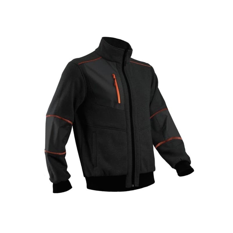 Veste molleton mikan 3xl 300 - 400 g entre 1 et 3 coton / polyester veste 1 pièce(s) veste molleton mikan noir/orange t3xl - coverguard euro protectio