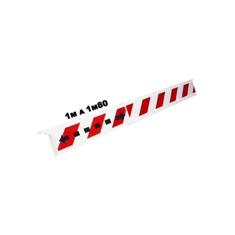 Barrière télescopique motif hachuré barrière télescopique 1 m à 1.80 m rouge/blanc hachuré 1 pièce(s) blanc, rouge pvc 0.15 m 1.80 m - novap
