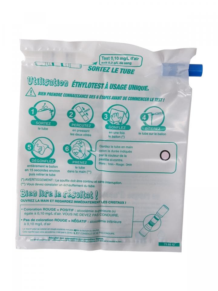 Chateau.com éthylotest pour jeune conducteur 0,2g Ballon à usage unique