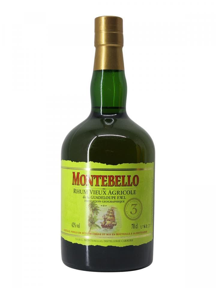 Rhum "3 Ans 42°" Montebello Bouteille (70cl)